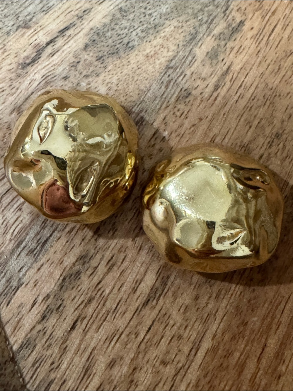 Vintage Ciner Gold Textured Dome Clip-On Earrings